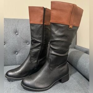 Knee High Brown and Black Boots